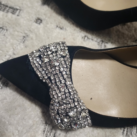 Ann Taylor Black Heels with Sparkling Bow - Picture 12 of 12